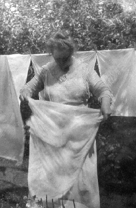 Edith washing
